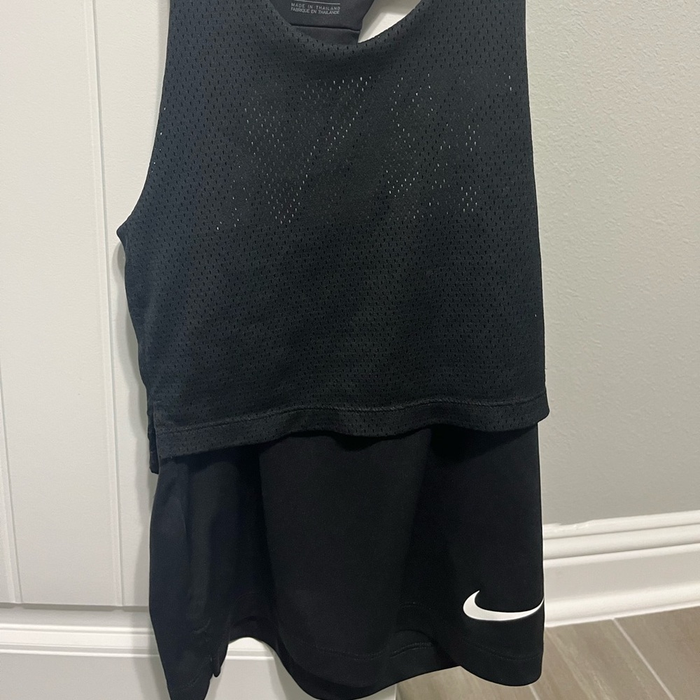 nike mesh layered tank top